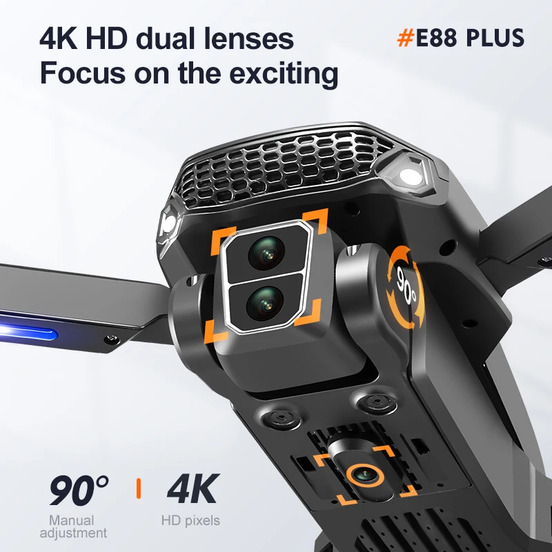 New E88 Plus Quadcopter Drone: - Drone Racing Camera reseña y precio