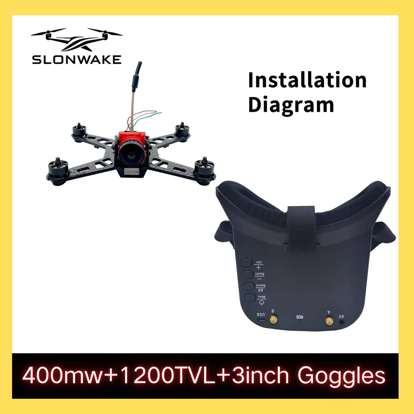 SLONWAKE 5.8G 48CH FPV 400mw V - Drone Racing Receiver reseña y precio